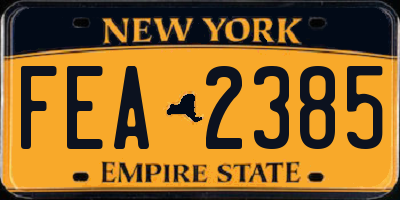 NY license plate FEA2385