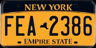 NY license plate FEA2386