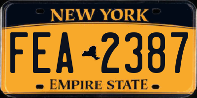 NY license plate FEA2387