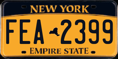 NY license plate FEA2399