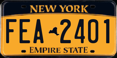 NY license plate FEA2401