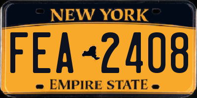 NY license plate FEA2408