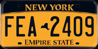 NY license plate FEA2409