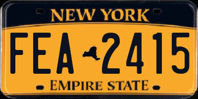NY license plate FEA2415