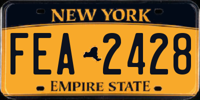 NY license plate FEA2428