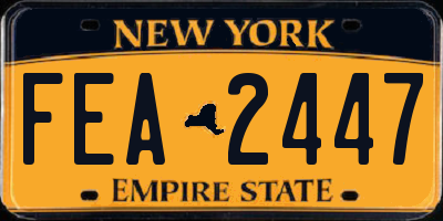 NY license plate FEA2447
