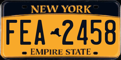 NY license plate FEA2458