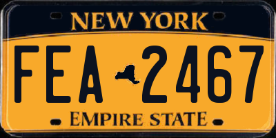 NY license plate FEA2467