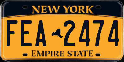 NY license plate FEA2474