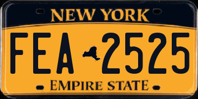 NY license plate FEA2525