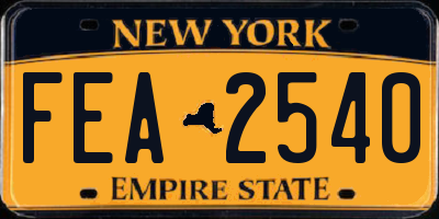NY license plate FEA2540