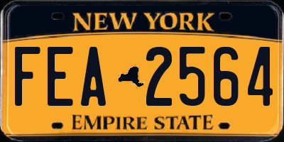 NY license plate FEA2564