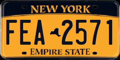 NY license plate FEA2571