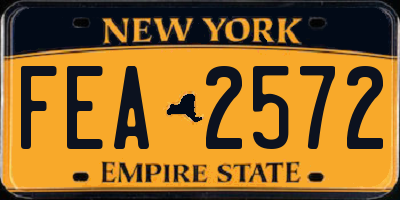NY license plate FEA2572