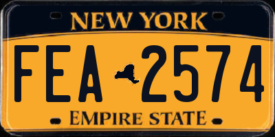 NY license plate FEA2574