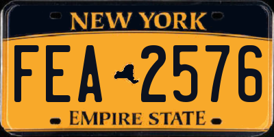 NY license plate FEA2576