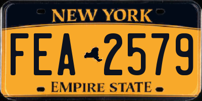 NY license plate FEA2579