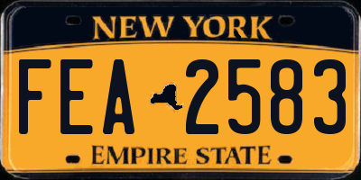 NY license plate FEA2583
