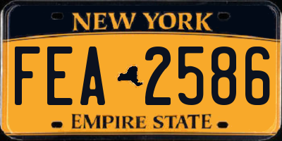 NY license plate FEA2586