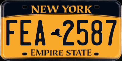NY license plate FEA2587
