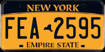 NY license plate FEA2595