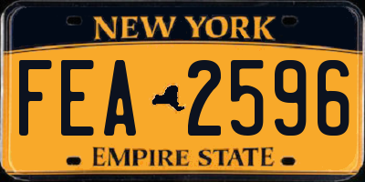 NY license plate FEA2596