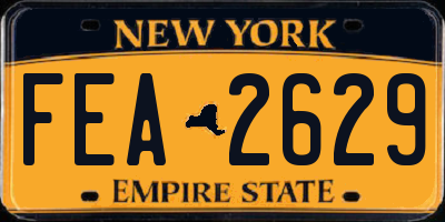 NY license plate FEA2629