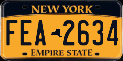 NY license plate FEA2634