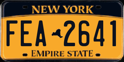 NY license plate FEA2641