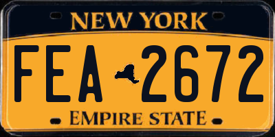 NY license plate FEA2672