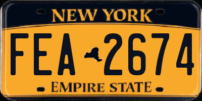 NY license plate FEA2674