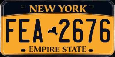 NY license plate FEA2676
