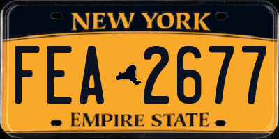 NY license plate FEA2677