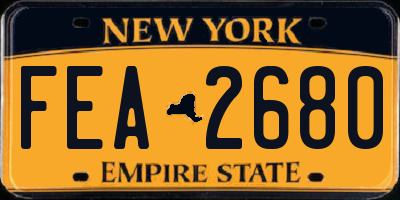 NY license plate FEA2680