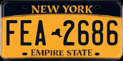 NY license plate FEA2686
