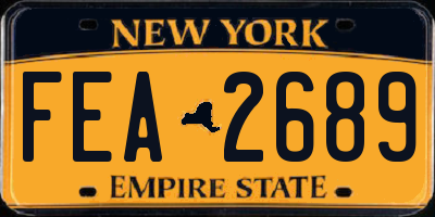 NY license plate FEA2689