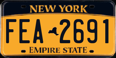 NY license plate FEA2691