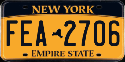 NY license plate FEA2706
