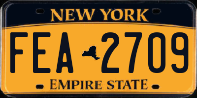 NY license plate FEA2709