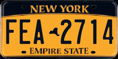 NY license plate FEA2714