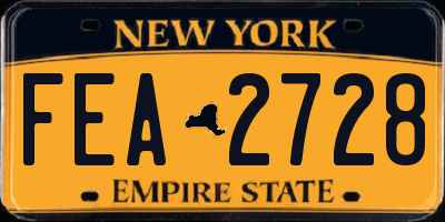 NY license plate FEA2728