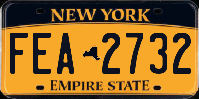 NY license plate FEA2732