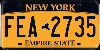 NY license plate FEA2735