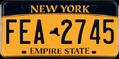 NY license plate FEA2745