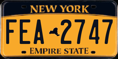 NY license plate FEA2747
