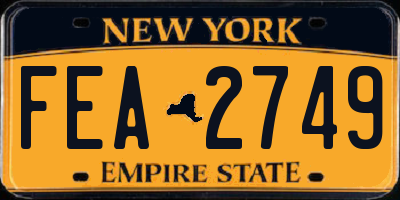 NY license plate FEA2749