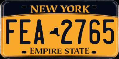 NY license plate FEA2765