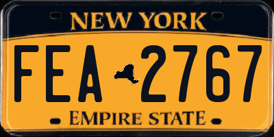 NY license plate FEA2767