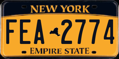 NY license plate FEA2774