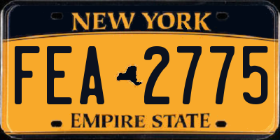 NY license plate FEA2775